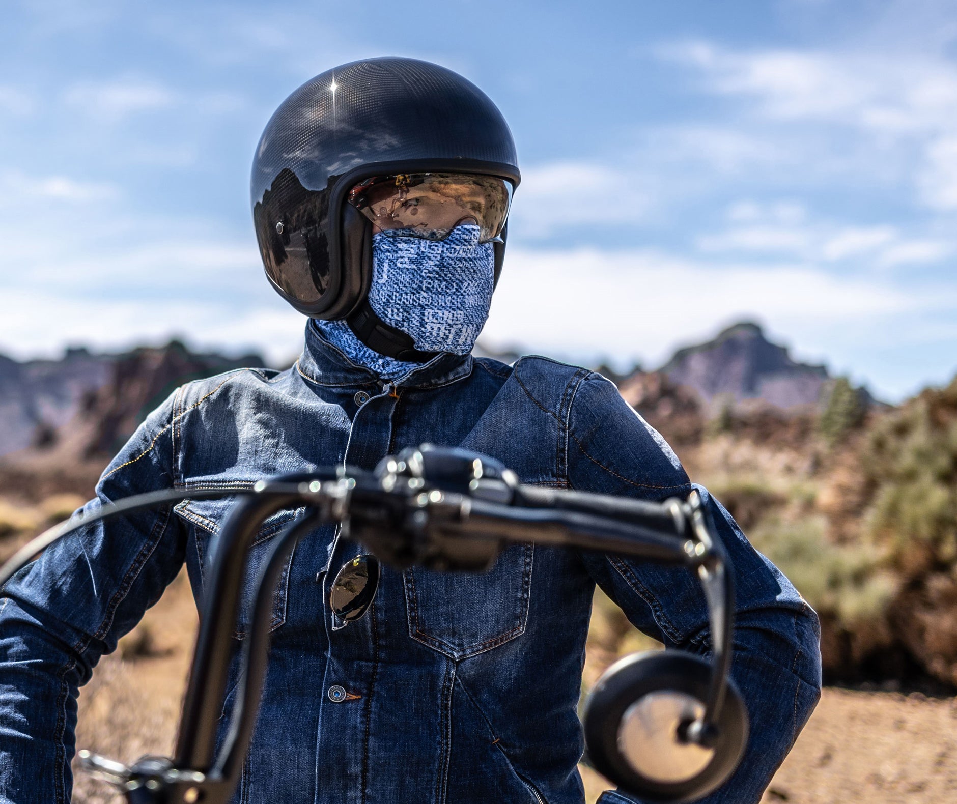 NECK TUBE JEANS PRINT